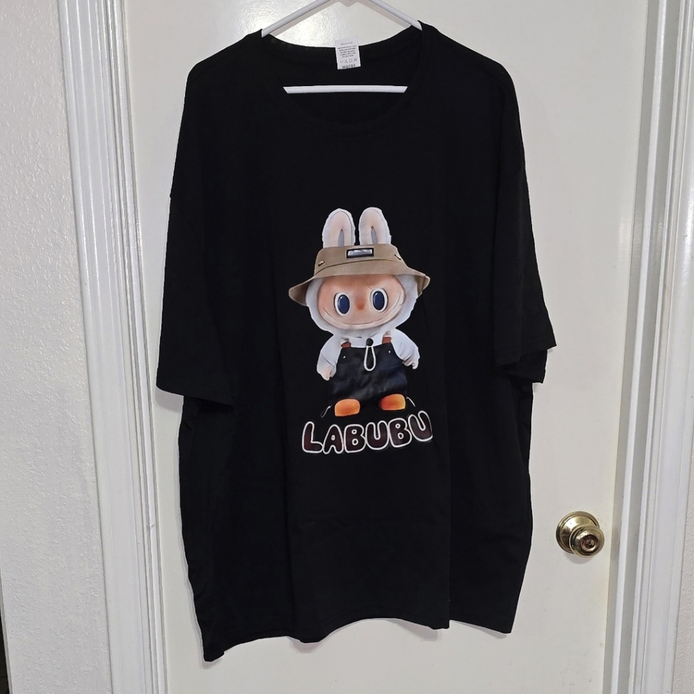 #992 Plus Size Labubu Black Graphic T-Shirt